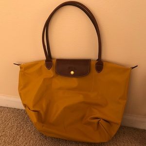Longchamp purse, mustard yellow, never used